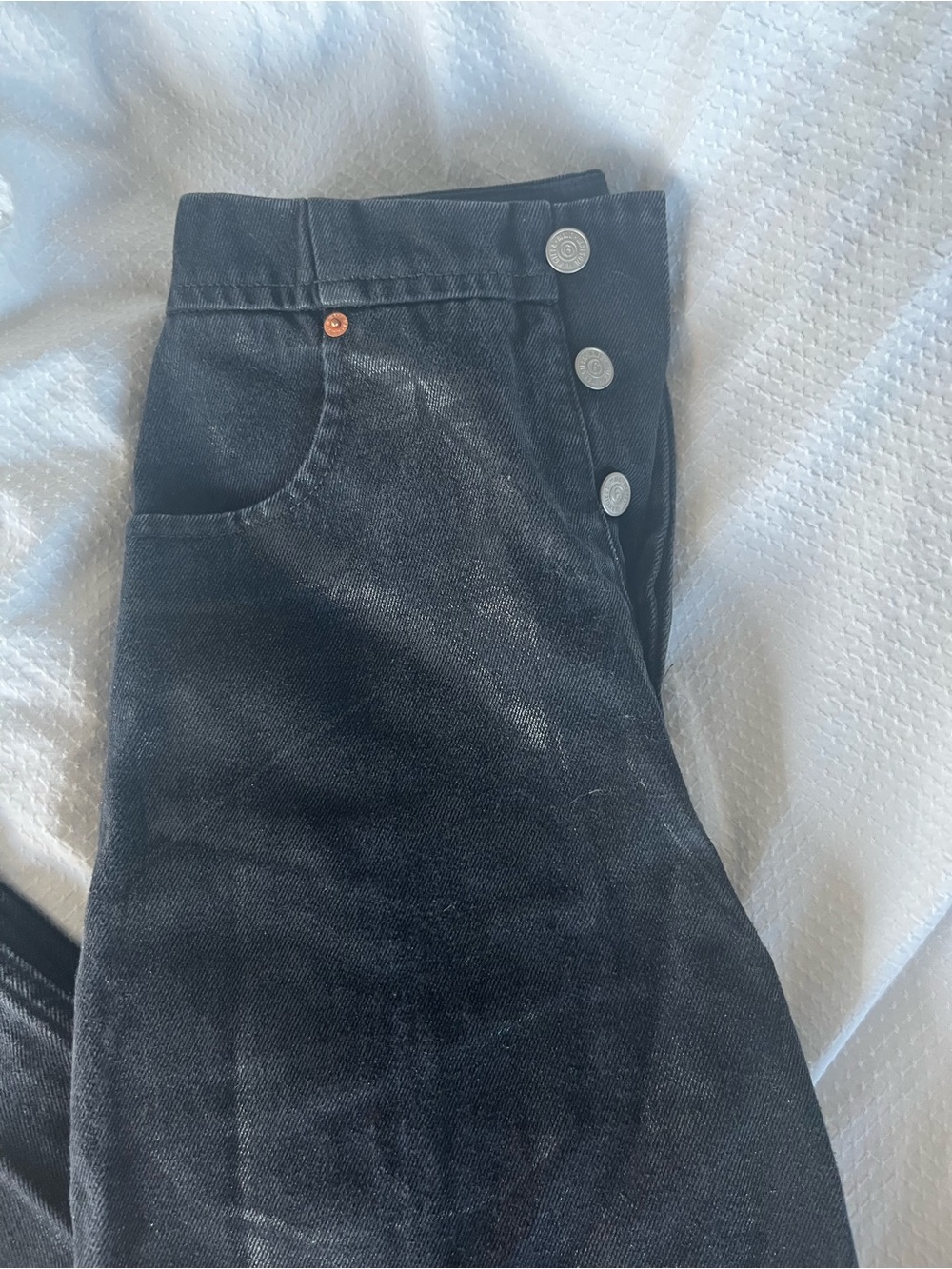 Maison Martin Margiela High-Rise Black Button-Fly Jeans